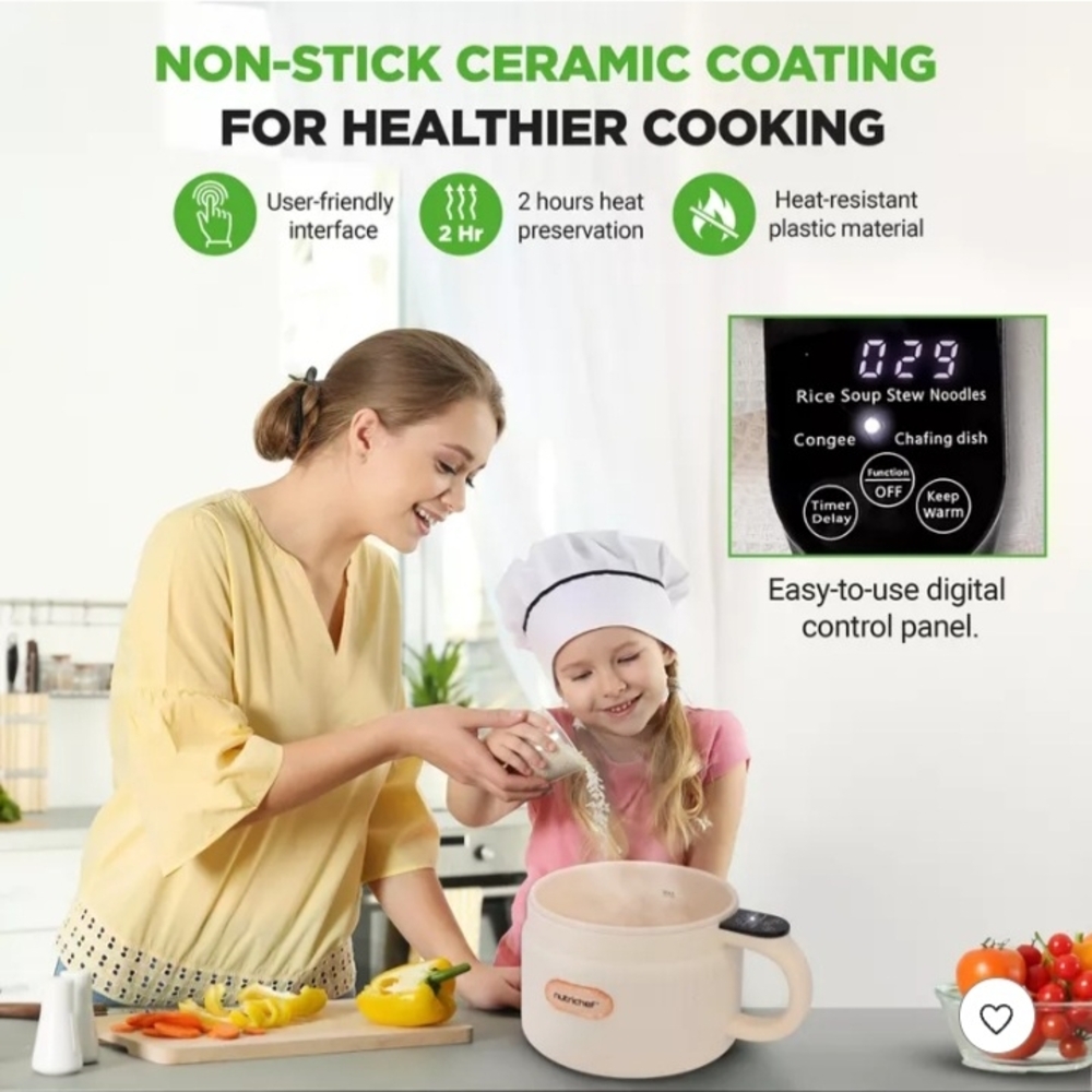 NutriChef 1.6L Multi- Functional Electrc Rice Cooker. - Picture 5 of 11